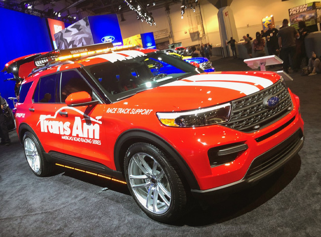 Trans Am race support SUV at trade show